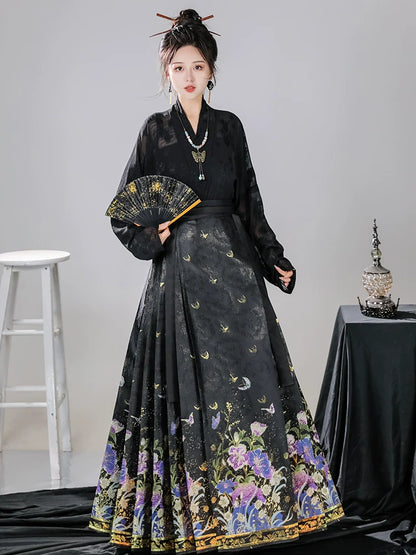 Ming Dynasty Modern Hanfu, Mamianqun, Flower Spirit 花为棂