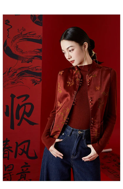 Poet - New Chinese Style Jacquard Women Vest