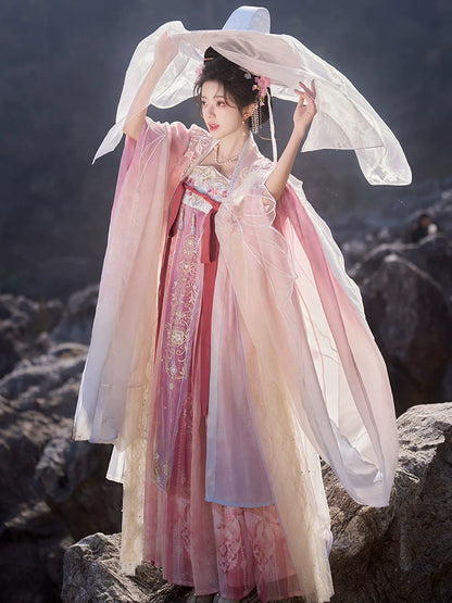 White Jade Jewels 白玉宝珠 - Tang Dynasty Style Hanfu Dress Heziqun