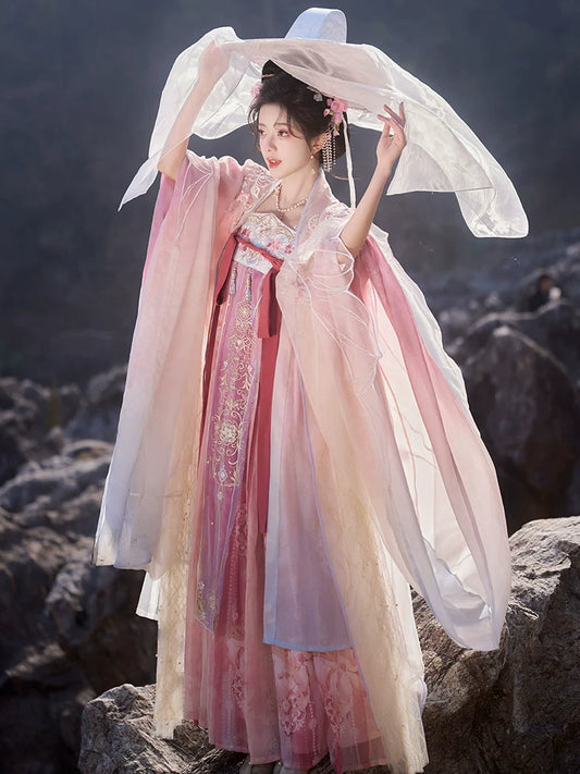 White Jade Jewels 白玉宝珠 - Tang Dynasty Style Hanfu Dress Heziqun