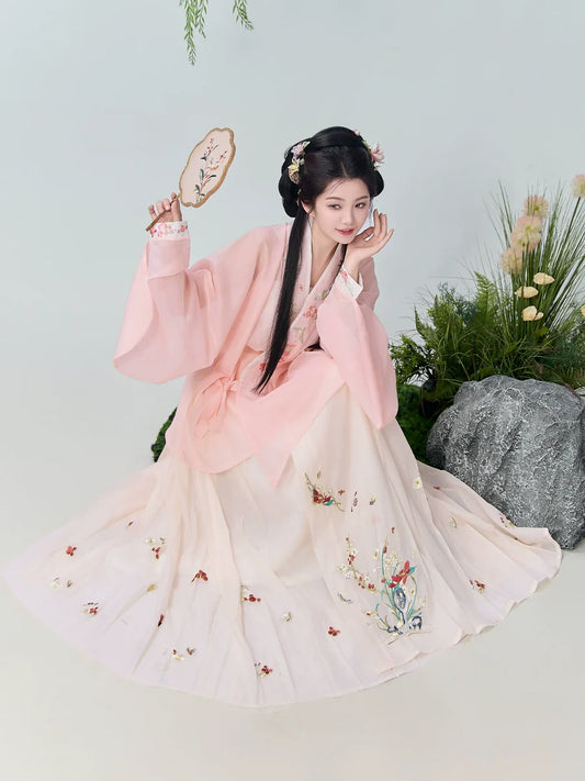 Pastel Linglong - New Chinese Style Ming Dynasty Hanfu Matching Set