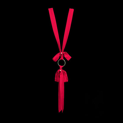 Crimson - Handmade Ribbon Tassel Waist Sash for Hanfu