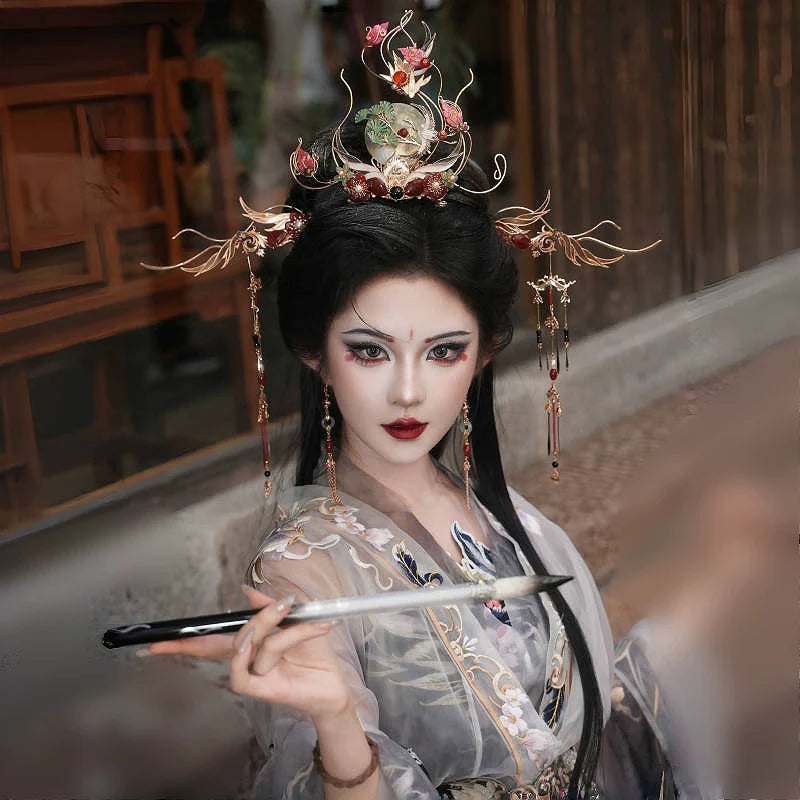 Hanfu Hair Accessories Set: Crane Shadow