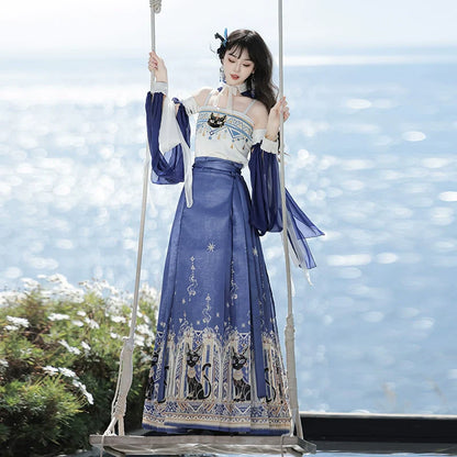 Egyptian Cats 埃及猫猫 - Dunhuang and Ming Dynasty Mamianqun Modern Chinese Outfit