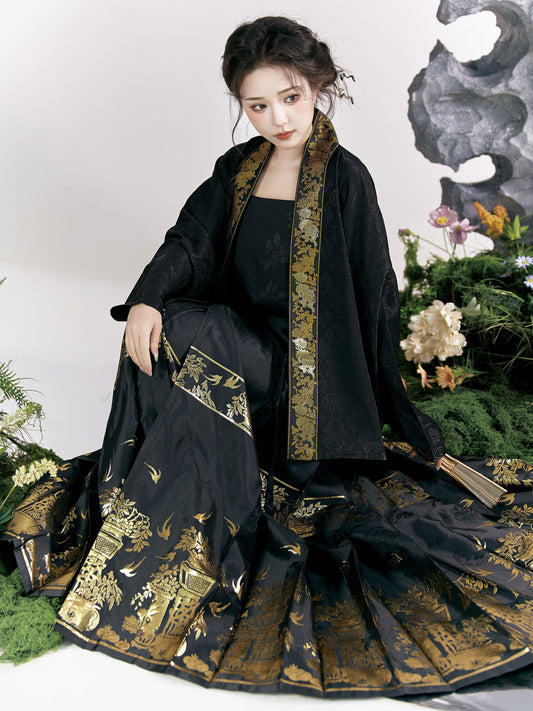 Peony Lion 牡丹狮子 - Song Dynasty Style Qiyao Ruqun Hanfu (Preorder)