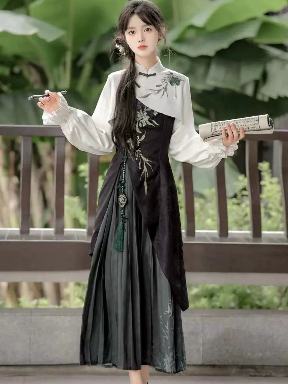 New Chinese Style Outfit: Snow in the Bamboo Ravine 竹涧雪