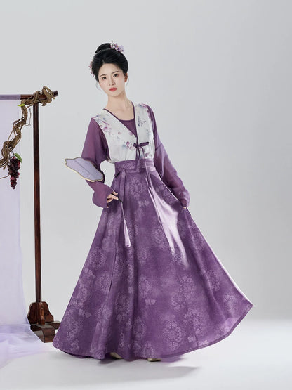 Taro Grape 紫芋葡萄 - Modern Tang Dynasty Hanfu Outfit (Preorder)
