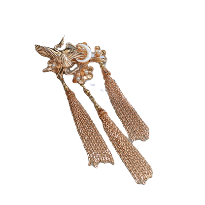 Hair Clips: Crane Chasing