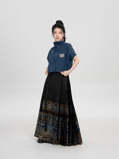 Bingzhi 秉知 - New Chinese Style Zipper Jacket and Mamianqun Set (Preorder)