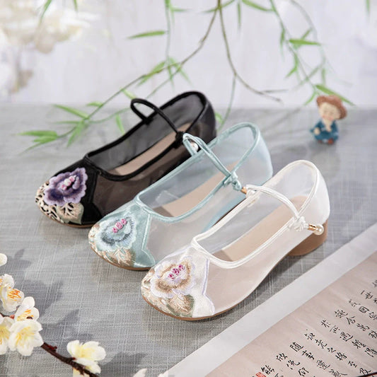 Camila - Embroidered Sheer Chinese Style Shoes