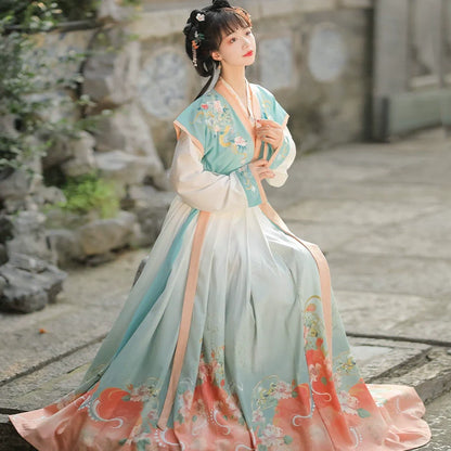 Dark Hibiscus 暗香芙蓉 - Tang Dynasty Style Beizi Qiyao Ruqun