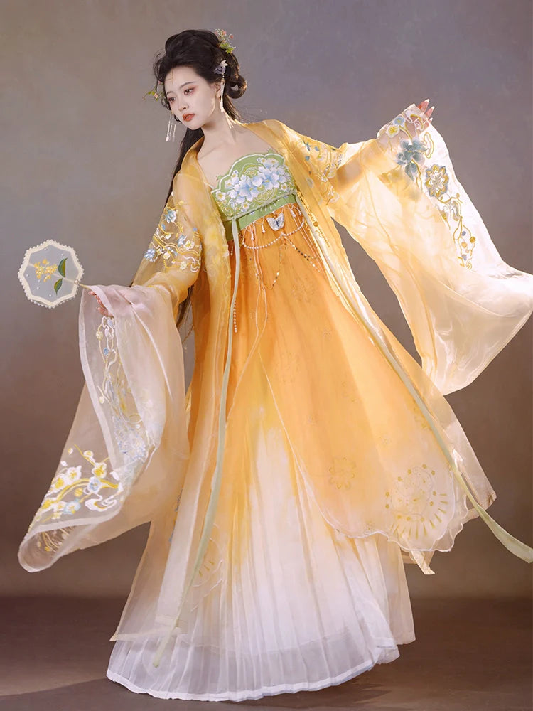 Pink Sunlight - Tang Dynasty Style Hanfu Dress Heziqun