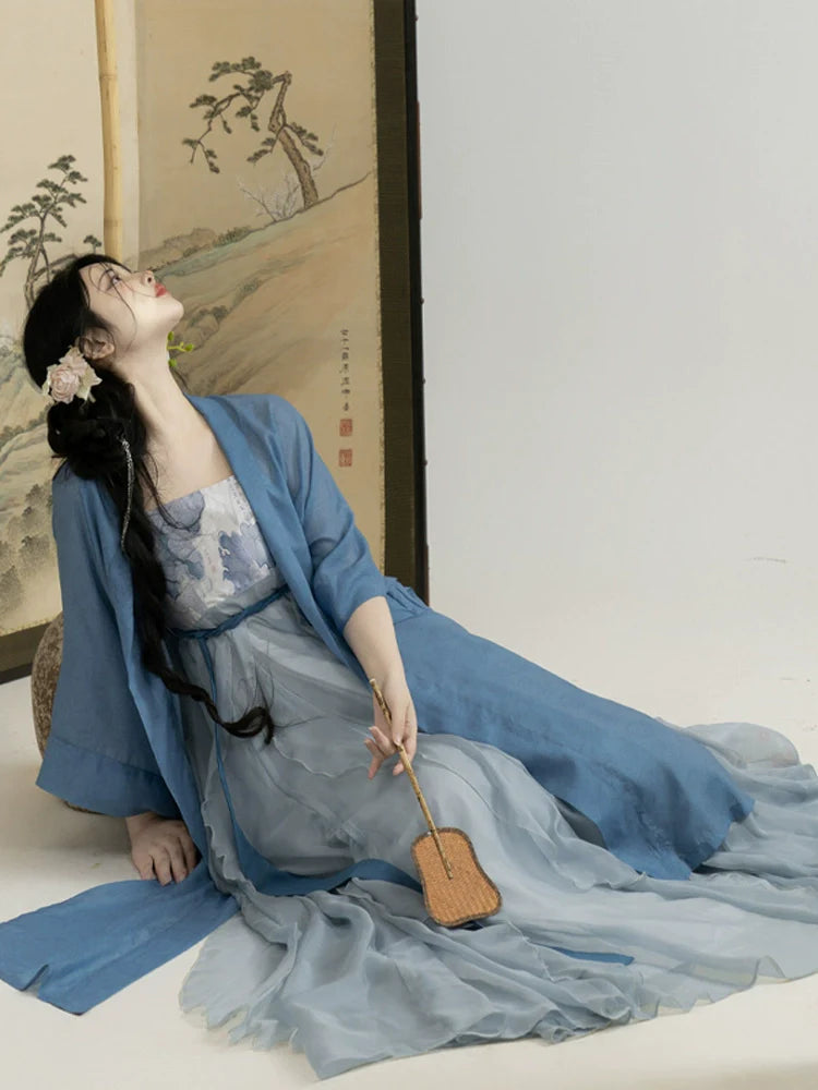 Blue Kite - Song Dynasty New Chinese Style Hanfu Dress