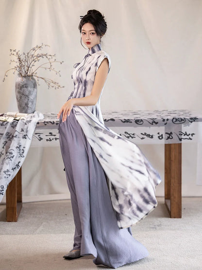 Modern Hanfu x Cheongsam: Misty Clouds 云烟 (Preorder)