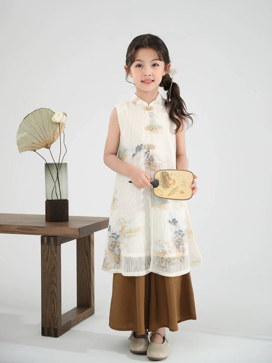 Cedar - New Chinese Style Cheongsam for Girls