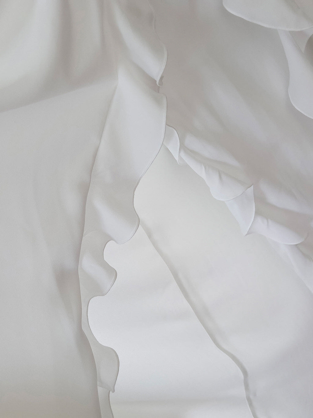 Ethereal Ruffle Rose White Dress