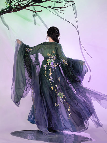 Cangwu Butterfly Shadow 苍梧蝶影 - Wei Jin Style Qiyao Ruqun (Preorder)