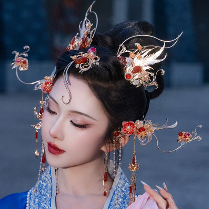 Hanfu Hair Accessories Set: Red Fox