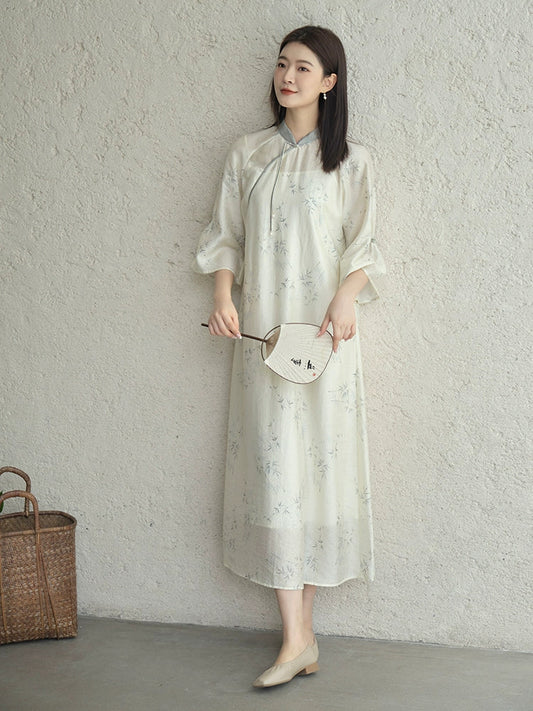 Ink Bamboo - New Chinese Style Summer Cheongsam (Preorder)