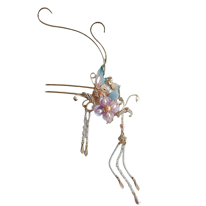 Hanfu Hair Accessories Set: Falling Purple Smoke