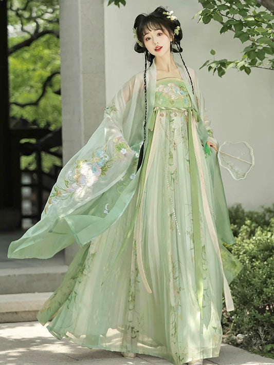 Chunzhu 春竹 - Tang Dynasty Style Hanfu Dress Heziqun
