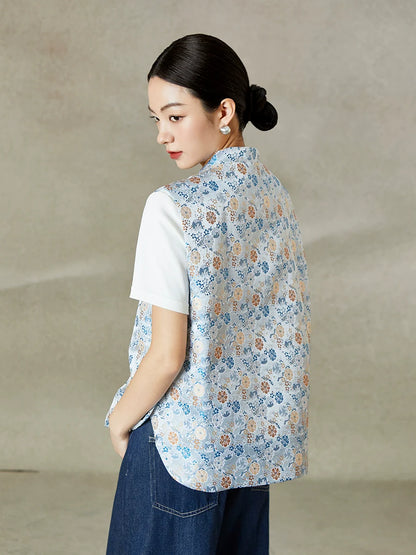 Porcelain - New Chinese Style Jacquard Women Vest