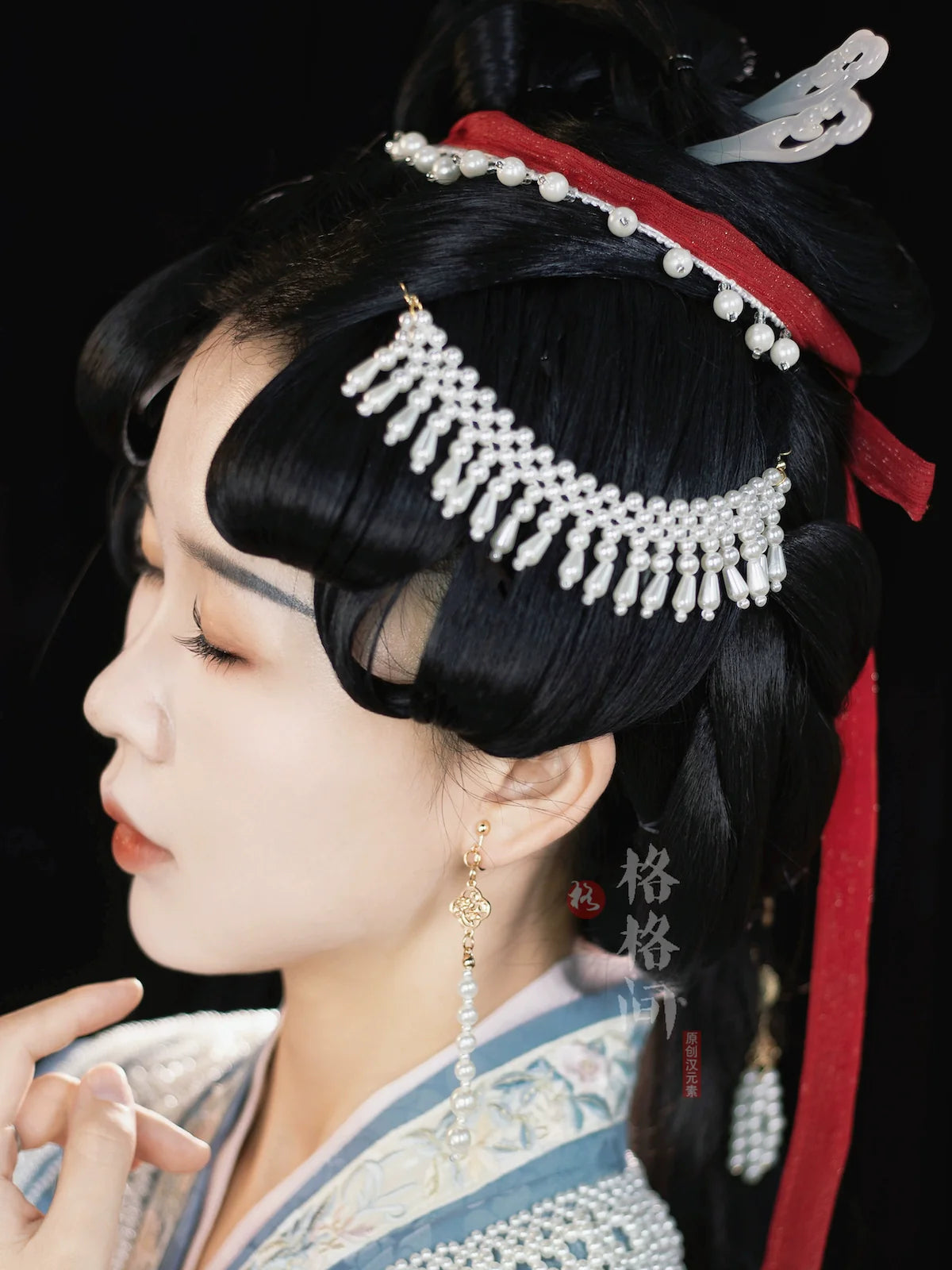 Hanfu Hair Accessories Set: Pearls