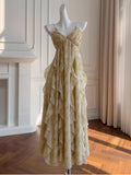 Golden Meadow Ruffle Floral Dress
