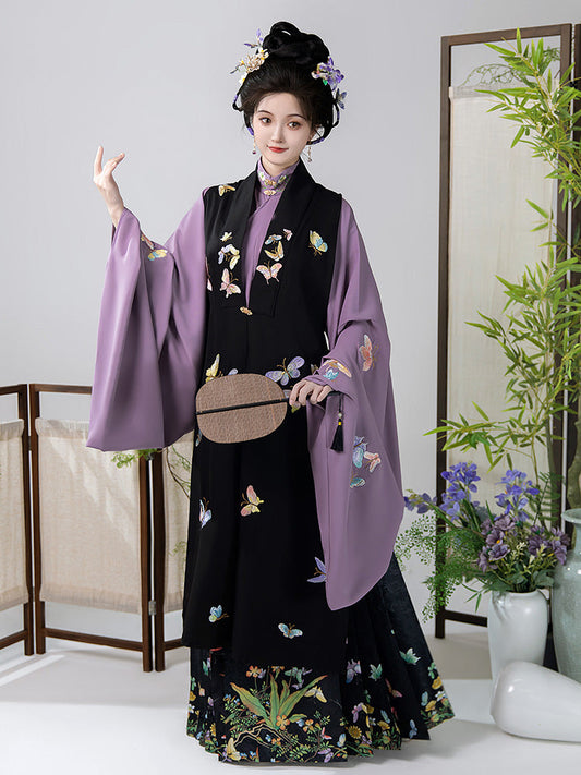Mysteries of Butterflies - Bijia & Mamianqun Ming Dynasty Hanfu Set