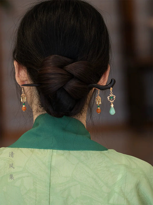 Persimmon Chinese Style Earrings