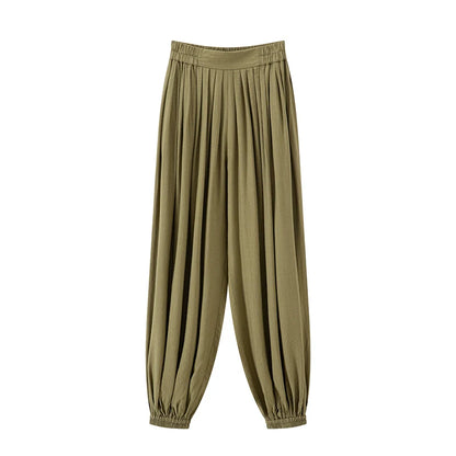 Camel Bells 驼铃 - Tang Dynasty Style Crew Neck Shirt Pleated Bloomers (Preorder)