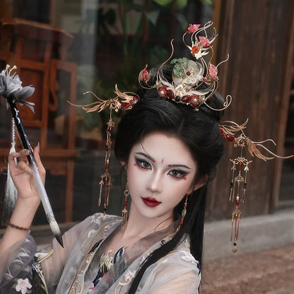 Hanfu Hair Accessories Set: Crane Shadow
