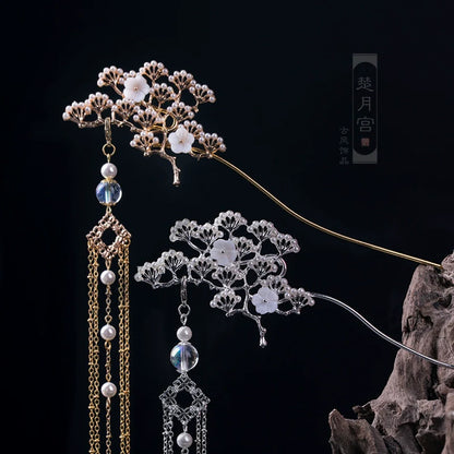 Long Tassels Hair Stick: Cedar