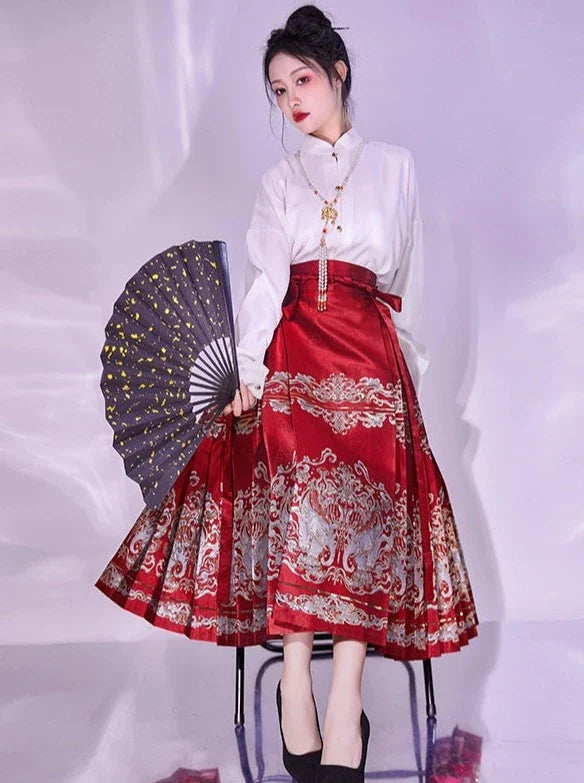 Ming Dynasty Modern Hanfu, Mamianqun, Auspicious Elephant 太平有象