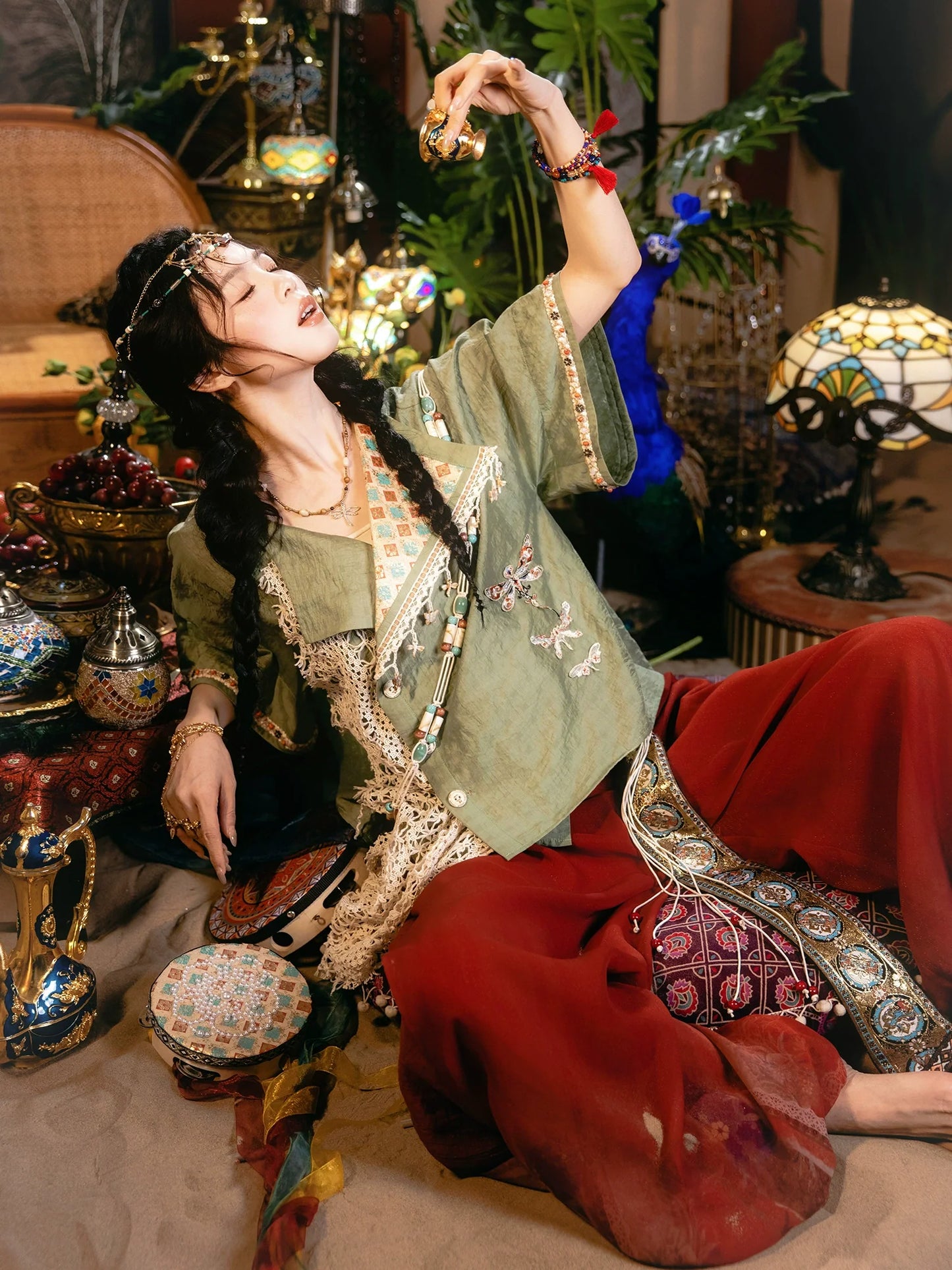 Linglu Sanskrit 菱路梵音 - Modern Dunhuang Inspired Hanfu Outfit for Summer (Preorder)