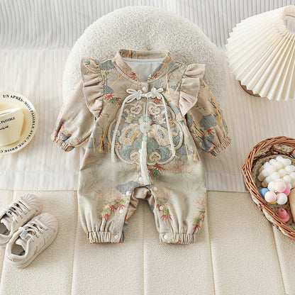 Rustic - Cheongsam Style Baby Onesies for Girls