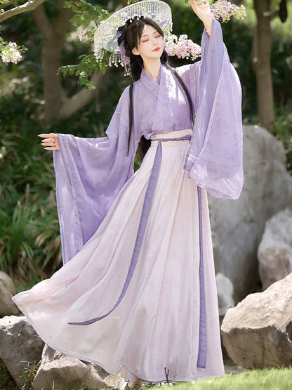 Lilac - Wei Jin Fairy Style Qiyao Ruqun