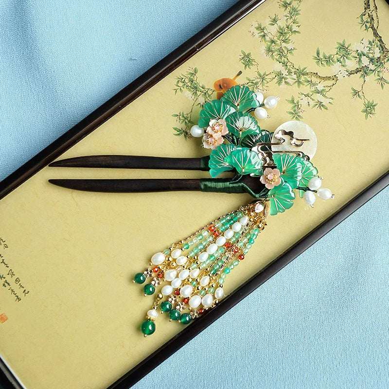 Sandalwood Hair Stick: Pine Moon