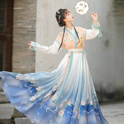 Dark Hibiscus 暗香芙蓉 - Tang Dynasty Style Beizi Qiyao Ruqun