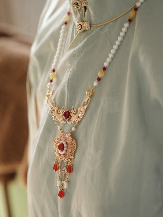 Sweet Orange Chinese Style Necklace