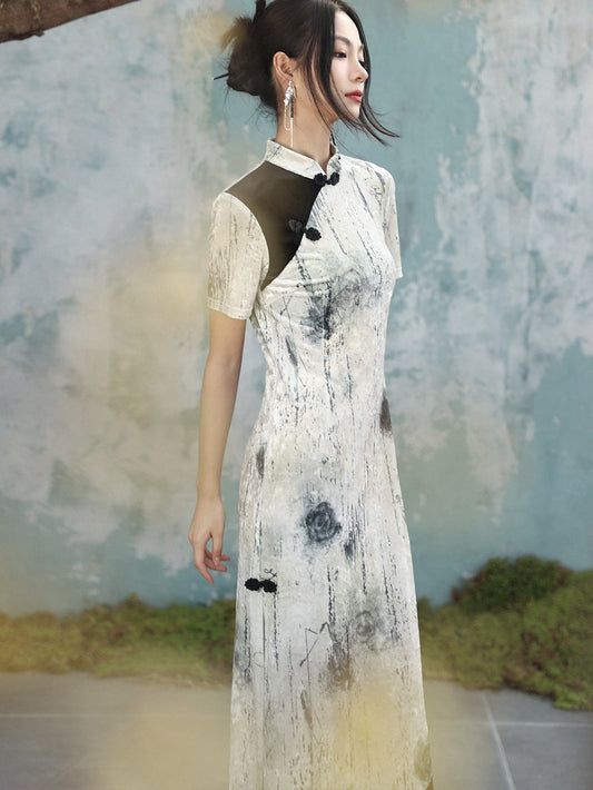Velvet Fleur - Women's Summer New Chinese Style Cheongsam Dress