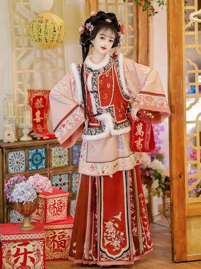 Celadon - Late Qing Dynasty Han Lady Outfit for Autumn and Winter