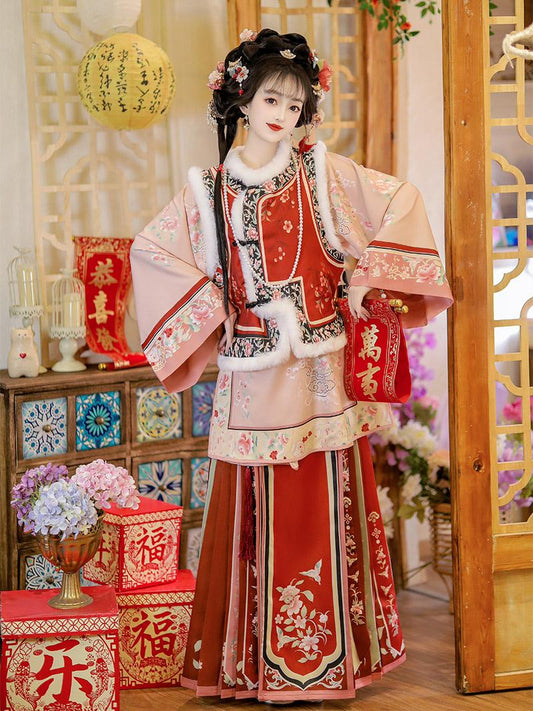 Celadon - Late Qing Dynasty Han Lady Outfit for Autumn and Winter