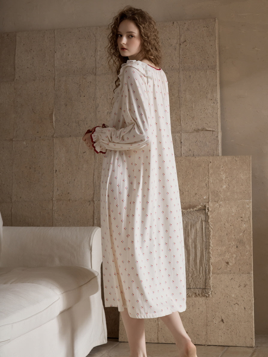 Vintage Rose Ruffle Nightgown