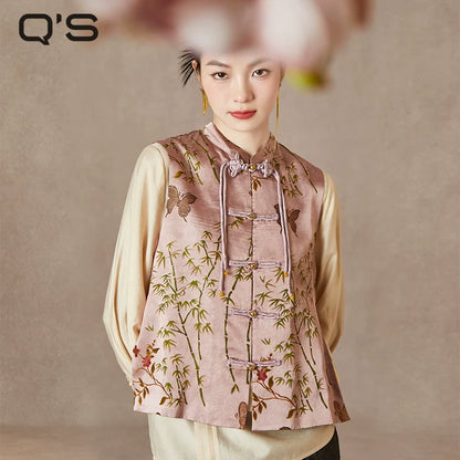 Fluttering Butterflies - New Chinese Style Jacquard Women Vest