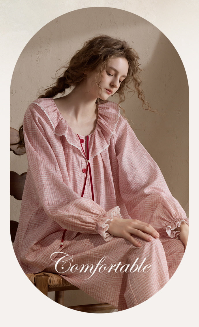 Vintage Ruffle Collar Pajamas