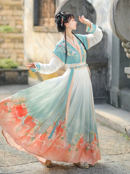 Dark Hibiscus 暗香芙蓉 - Tang Dynasty Style Beizi Qiyao Ruqun