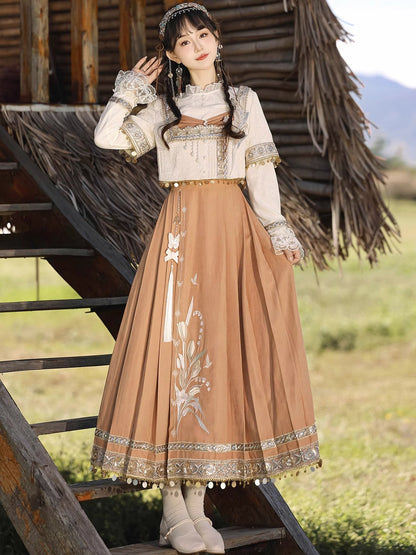 Desert Tulip  大漠郁香 - Modern Ming Dynasty Hanfu with Mamianqun