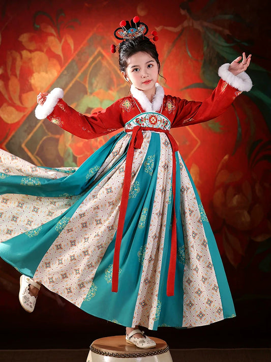 Madison - Winter Hanfu Dress, Dunhuang Flying Fairy Costume for Girls