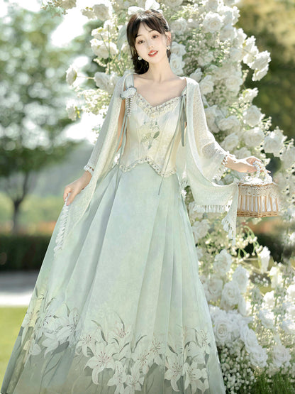 Spring Lyrics 春叙 - New Chinese Style Ming Dynasty Style Bustier and Mamianqun